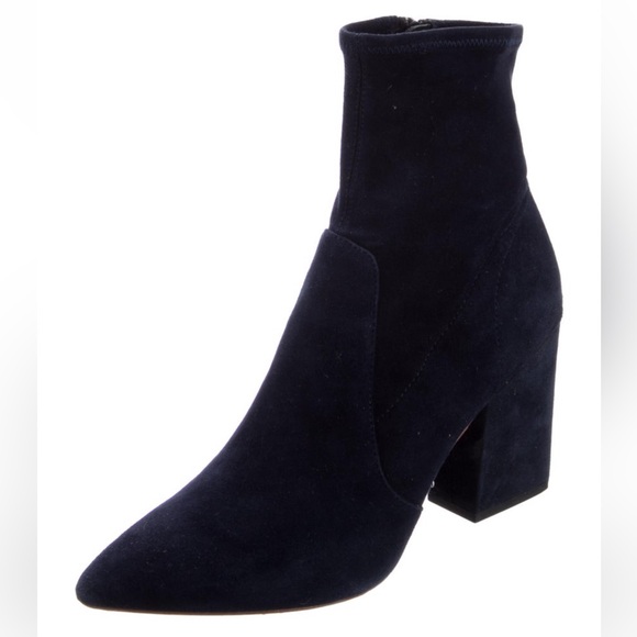 Loeffler Randall Shoes - Loeffler Randall Dark Blue Suede Heeled Sock Booties